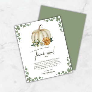 Fall in Love Pumpkin Bridal Shower Thank You Card