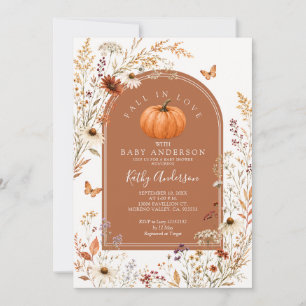 Fall in Love Pumpkin Cosy Rustic Baby Shower Invitation