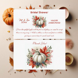Fall In Love Pumpkin Country Rustic Bridal Shower Enclosure Card