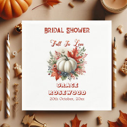 Fall In Love Pumpkin Country Rustic Bridal Shower Napkin