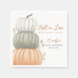 Fall in Love Pumpkin Fall Baby Shower  Napkin