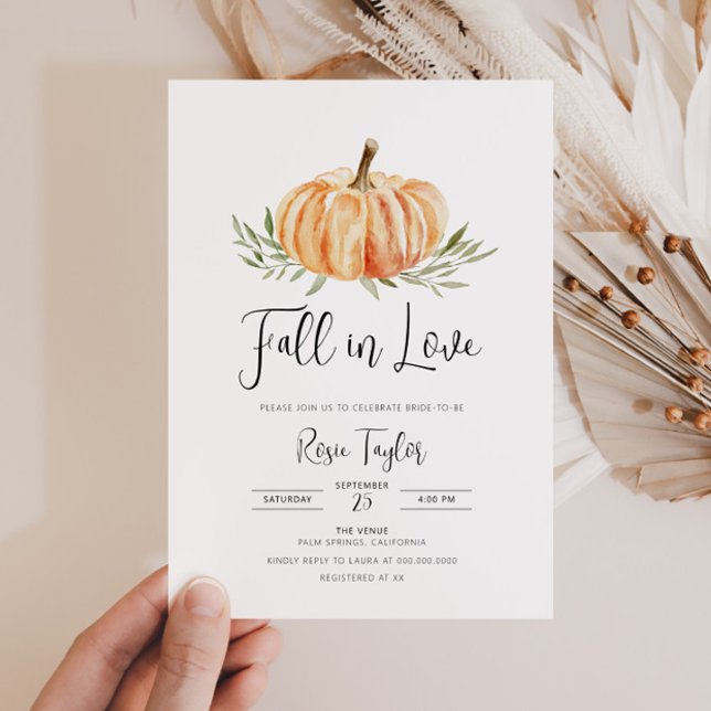 Fall In Love Pumpkin Greenery  Invitation (Creator Uploaded)