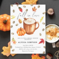 Fall in Love Pumpkin Latte Bridal Shower Invita