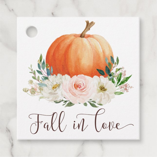 Fall in Love Pumpkin Thank You Favour Tag (Front)