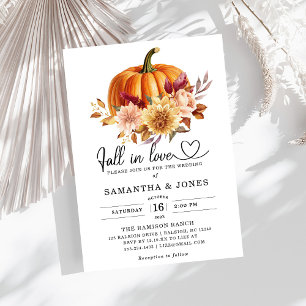 Fall in Love Pumpkin  Wedding Invitation