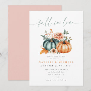 Fall in Love Pumpkin Wedding Invitation