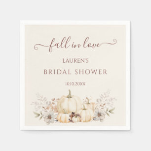Fall in Love Pumpkins Elegant Bridal Shower Napkin