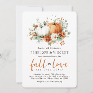 Fall in Love Pumpkins Wedding Invitation