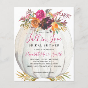 Fall in Love Purple Floral Pumpkin Bridal Shower