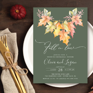 Fall In Love Rehearsal Dinner Invitation