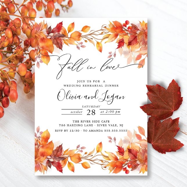 Fall In Love Rehearsal Dinner Invitation (Creator Uploaded)