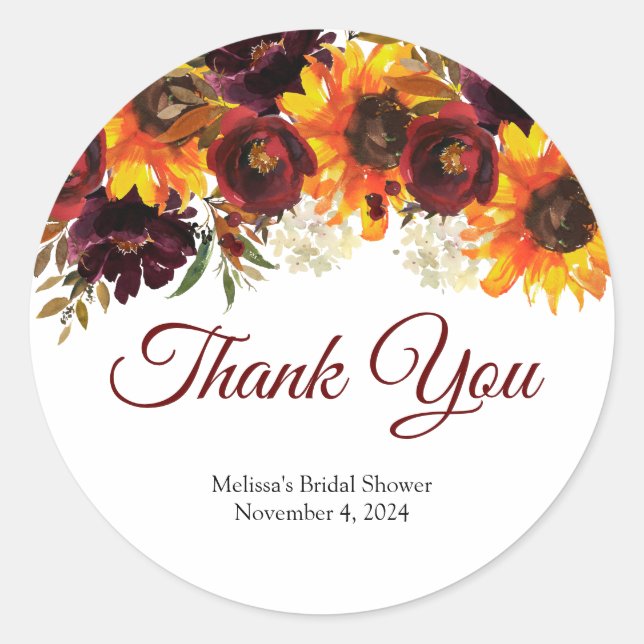 Fall in Love Round Sticker (Front)