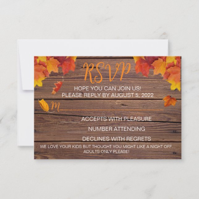 Fall In Love RSVP Card (Front)