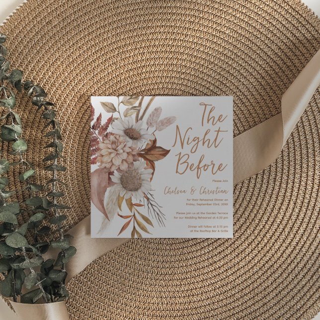 Fall In Love Rustic Autumn Rehearsal Dinner Invitation (Creator Uploaded)