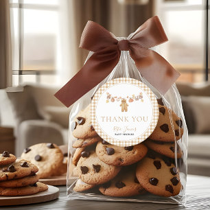 Fall in Love Rustic Baby Clothesline Baby Shower  Classic Round Sticker