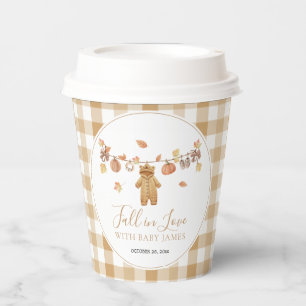 Fall in Love Rustic Baby Clothesline Baby Shower Paper Cups