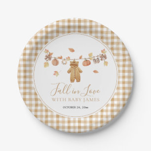 Fall in Love Rustic Boho Fall Baby Shower Paper Plate