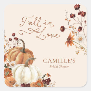 Fall in Love Rustic Bridal Shower Favour Sticker