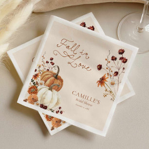 Fall in Love Rustic Bridal Shower Paper Napkin