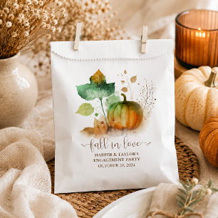 Fall In Love Rustic Elegant Pumpkin Favour Bag