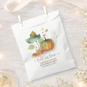 Fall In Love Rustic Elegant Pumpkin Favour Bag