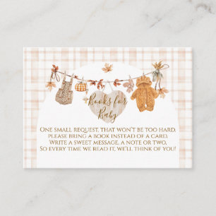 Fall in Love Rustic Modern Baby Shower Books Enclosure Card