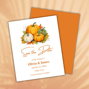 Fall in Love Rustic Pumpkin Wedding Save the Date