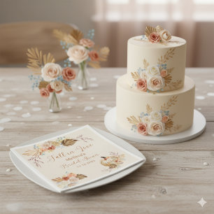 Fall In Love Rustic Terracotta Bridal Shower  Napkin