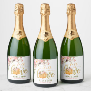 Fall in Love Sparkling Wine Bottle Label