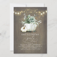 Fall in Love Succulents Pumpkins Engagement Party