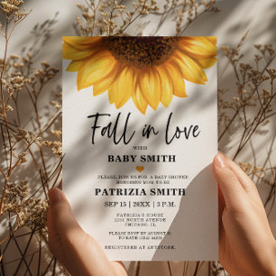 Fall in Love Sunflower Baby Shower Invitation