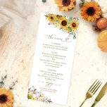 Fall in Love Sunflower Pumpkin Wedding Menu Cards<br><div class="desc">Create an elegant and timeless fall-themed wedding suite that effortlessly reflects your style with personalised details.</div>