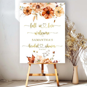 Fall in Love Terracotta Bridal Shower Welcome Sign