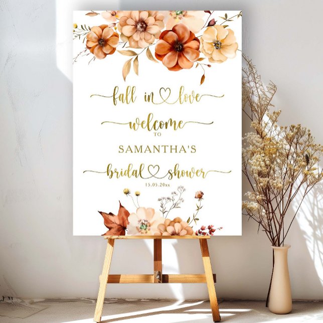 Fall in Love Terracotta Bridal Shower Welcome Sign (Creator Uploaded)
