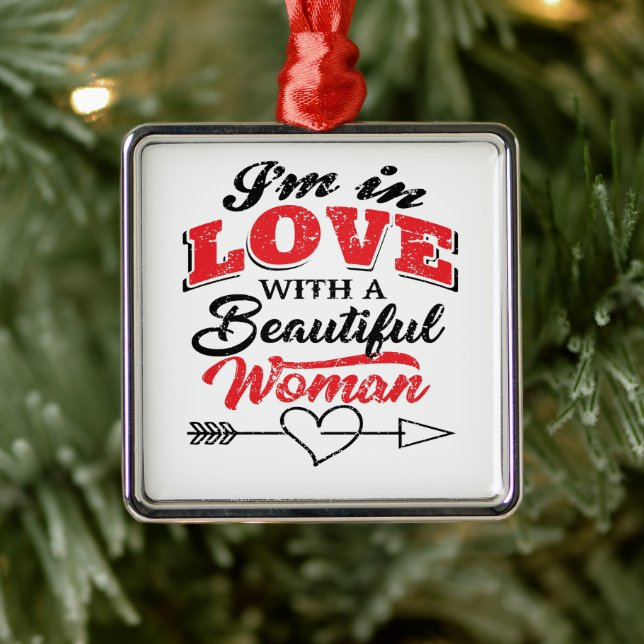 Fall In Love Two-Tone Coffee Mug Metal Ornament (Tree)