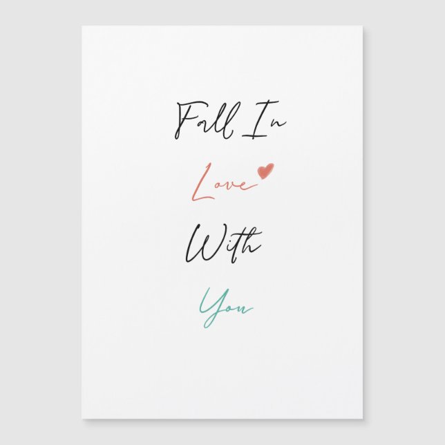  Fall In Love Valentine's Day Magnetic Card (Front)