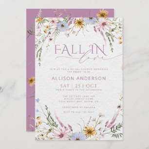 Fall In Love Watercolor Bridal Shower Invitation