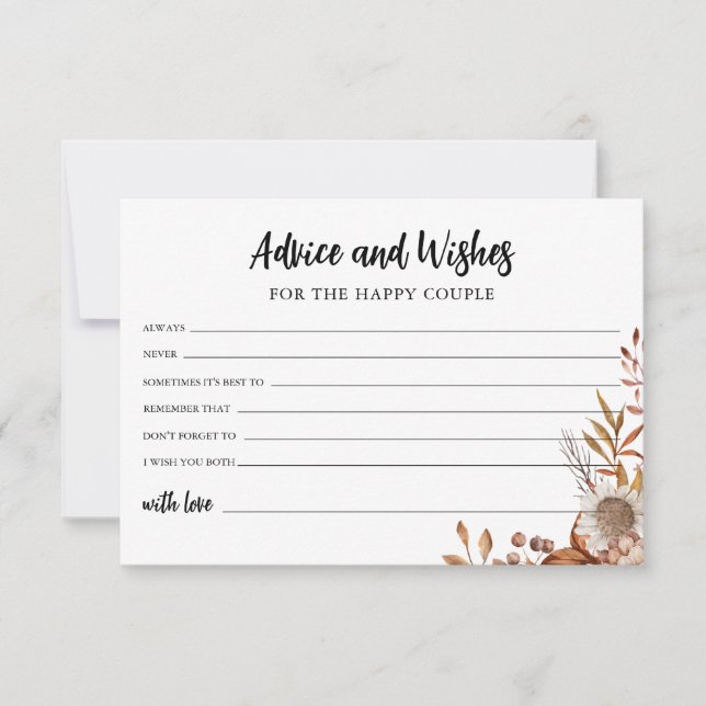 Fall in love | Wedding Advice and well Wishes Card (Front)