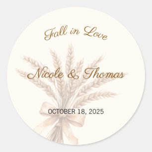 Fall in Love Wedding, Bride to Be Classic Round Sticker