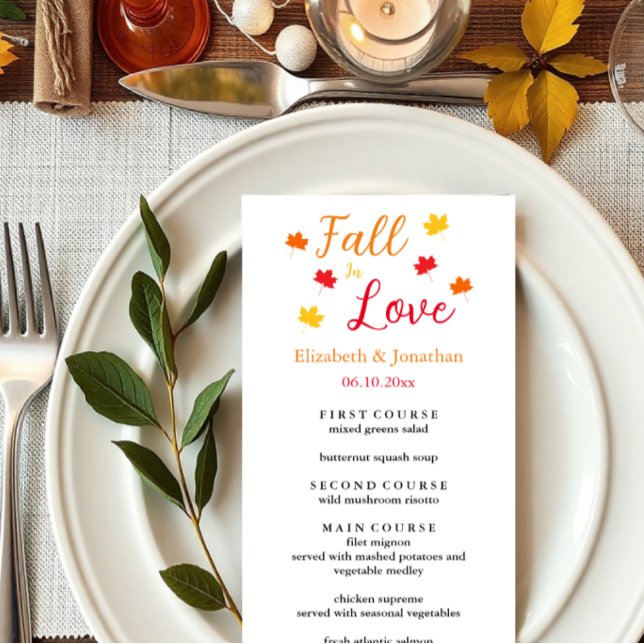 Fall In Love Wedding Event Menu (Creator Uploaded)