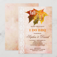Fall in Love Wedding I DO BBQ Invitation