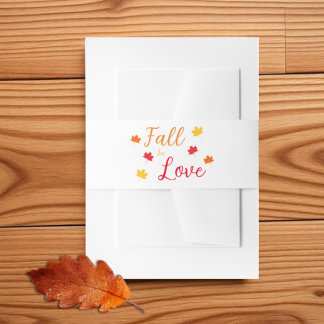 Fall In Love Wedding Invitation Belly Band