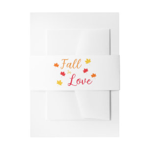 Fall In Love Wedding Invitation Belly Band