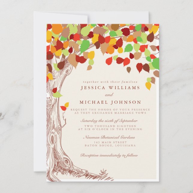 Fall In Love Wedding Invitations (Front)