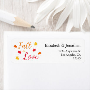 Fall In Love Wedding Return Address Label