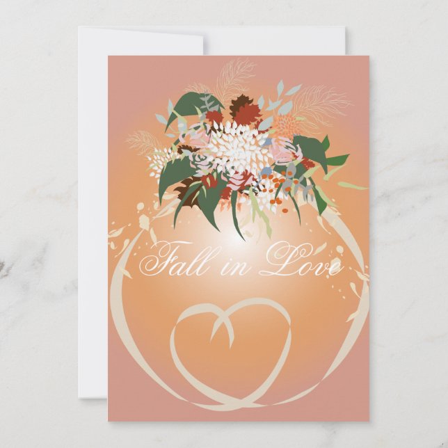 Fall in Love Wedding Save the Date Invitation (Back)