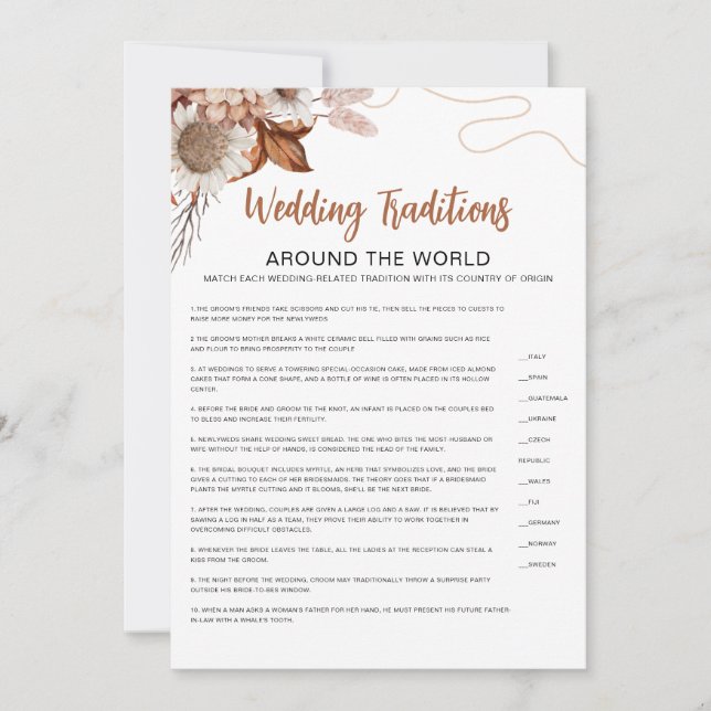 Fall in love | Wedding Traditions Bridal Shower  Invitation (Front)