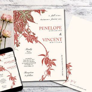 Fall in Love Wedding Wedding  Invitation