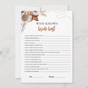 Fall in love   Who Knows The Bride Best Game Card