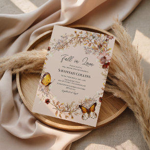 Fall in Love Wildflower Bridal Shower Invitation